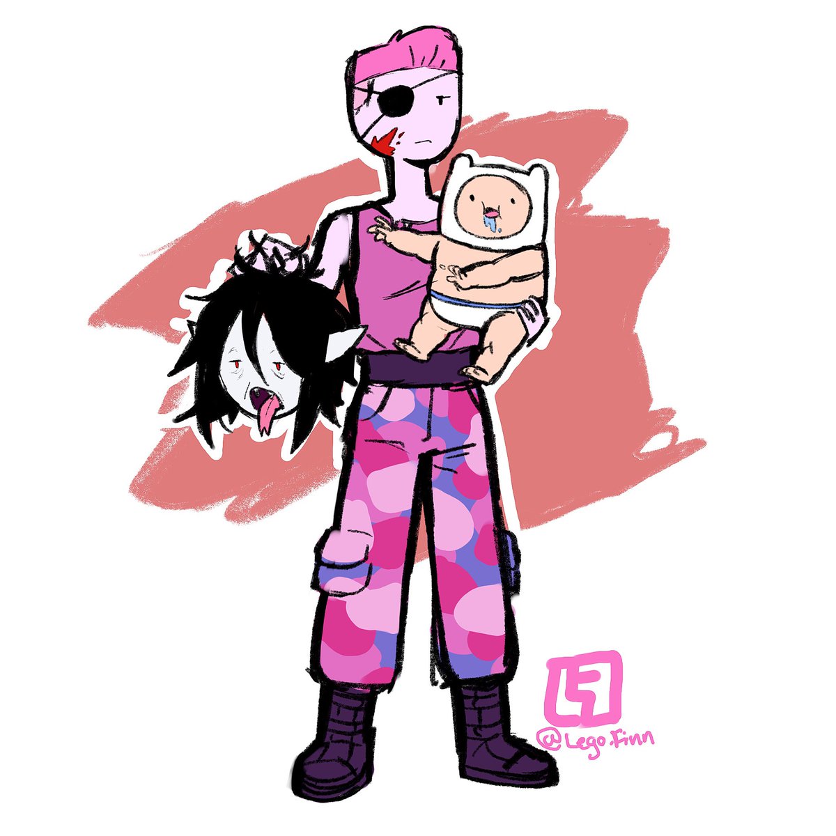 LegoFinn's tweet photo. #Princessbubblegum raising baby #finnthehuman to be a vampire Hunter💙💕 https://t.co/B0EcDxBYiB