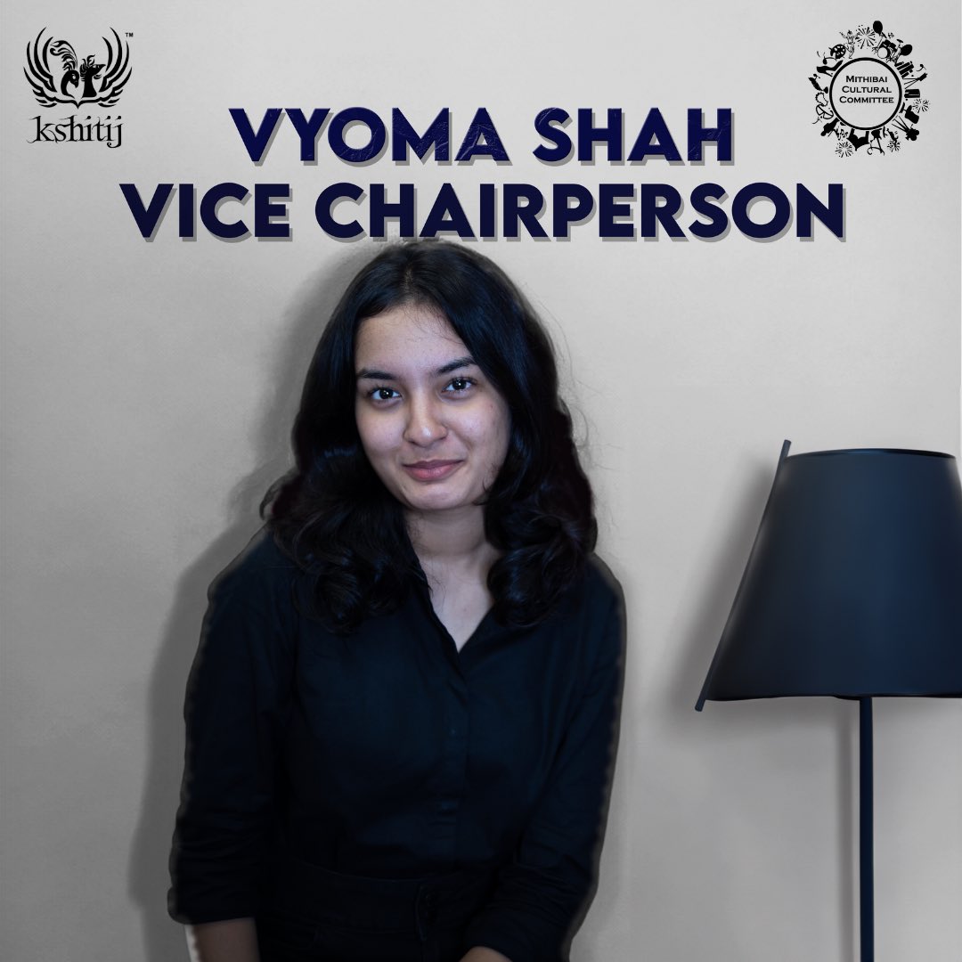 Mithibaikshitij's tweet photo. Focused and articulate, she embodies precision. She is someone to excel in teamwork with an inheritance of resilience. With her brilliance and unwavering spirit. Presenting to you, the Vice Chairperson for  Mithibai Cultural Committee's Kshitij`23, Vyoma Shah.🌟 https://t.co/7xBgMhTBpZ
