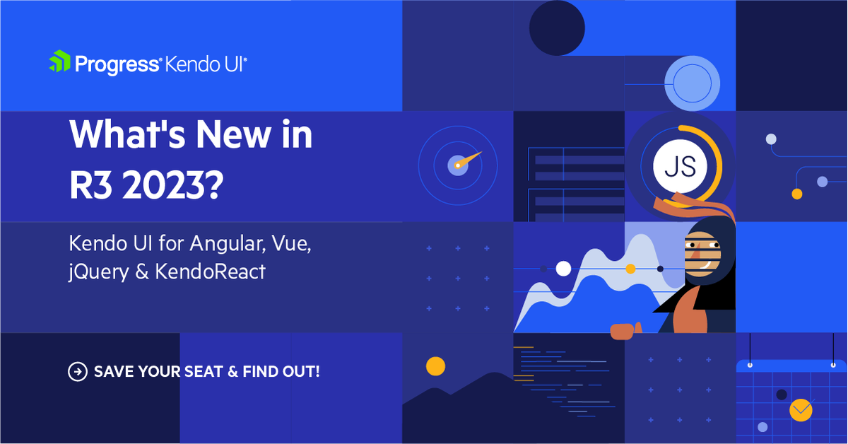 KendoUI's tweet image. The Kendo UI R3 2023 release webinar is headed your way! 

Expanded Design System Support, #ThemeBuilder Integrations, Spreadsheet Functionality in #Angular, New Data Visualization Components &amp;amp; so much more you can explore on Oct 18!

➡️ Save your seat: prgress.co/3PlNTfm