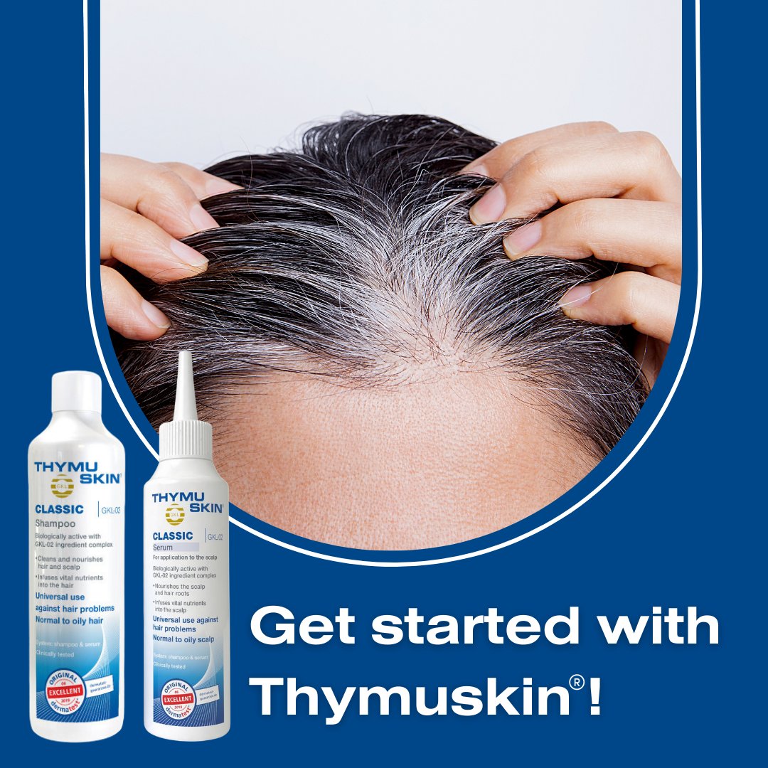 ThymuskinUSA's tweet image. If you&apos;re new to Thymuskin® and experiencing the early signs of thinning hair, the best place to start is with Thymuskin® Classic, designed to address all types of thinning hair.🧴 ➡️ thymuskinusa.com/products/thymu…

#ThymuskinClassic
#ThinningHairSolution