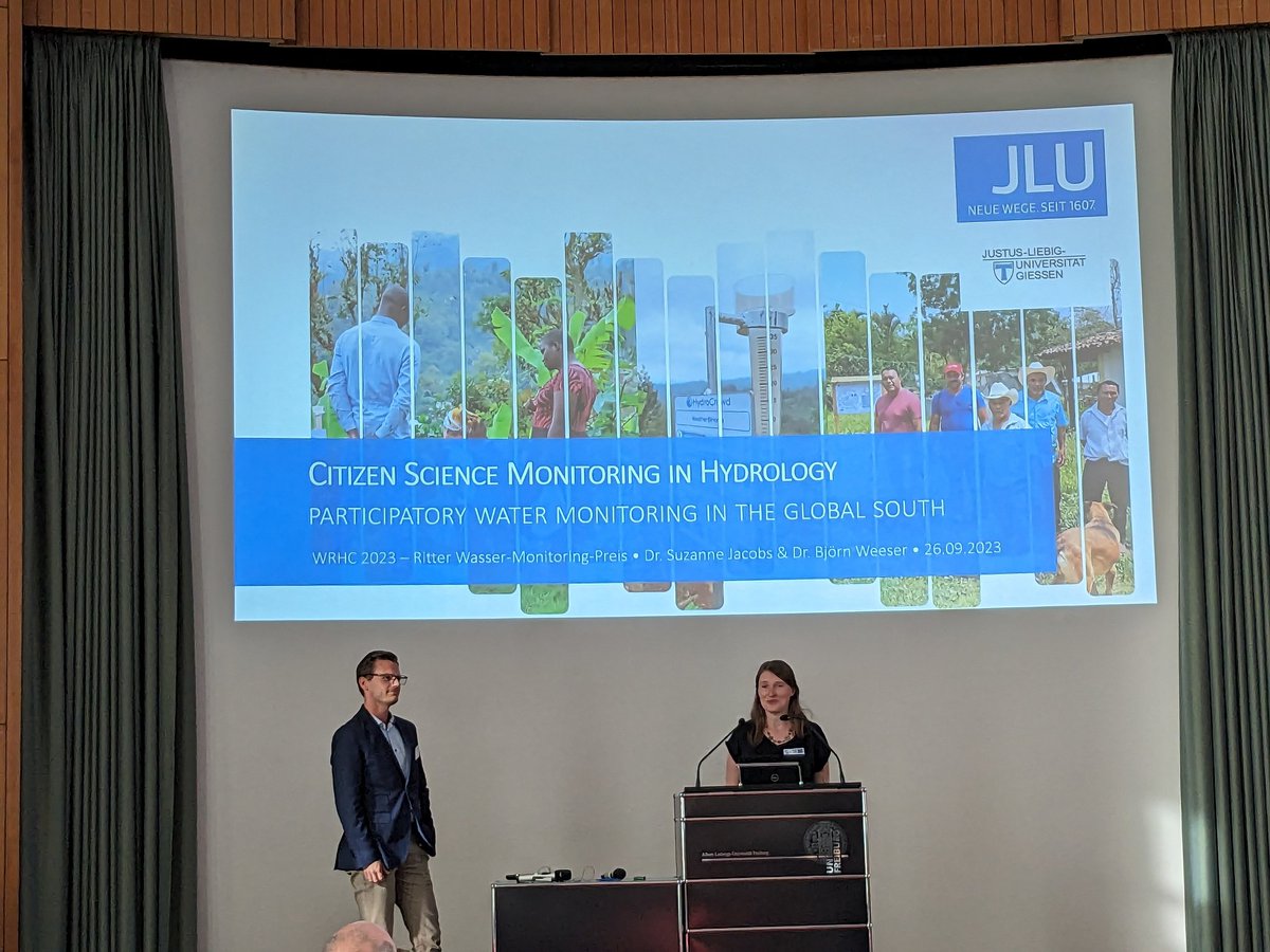 Good to know, what people can achieve with a little bit of support of money #RitterWaterMonitoringPrize2022 
Dr. Suzanne Jacobs &amp; Dr. Björn Weeser
#citizenscience #WRHC2023