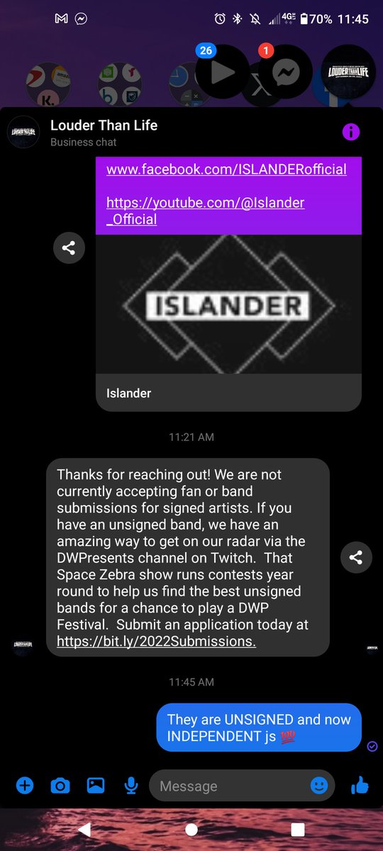 to_all_ur_stars's tweet photo. HEY @ISLANDER_band &amp; @Mikey_Carvajal check out this conversation between me and Louder Than Life haha 🔥🦂 #ISLANDER 
#SerpentsAndDaggers ❤️✊
@LTLEvents @LTLFest #LouderThanLife #LTL2024 #ISLANDER2024 
#LOUDMOUTHS #INDEPENDENT @billboard #HOT100 @SIRIUSXM @Sting #AllWeNeed 🔥🦂 https://t.co/3Brkx1P5pY