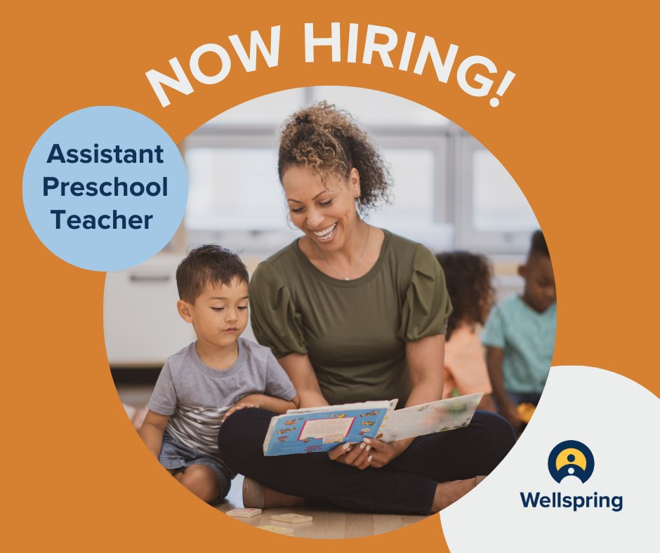 The Assistant Preschool Teacher assists in delivering specialized early learning services for children 3 - 5 through a trauma-informed care approach and provides advocacy to children and families.

Learn more: wellspringfs.org/about/careers

#NowHiring #SeattleJobs #ELCJobs
