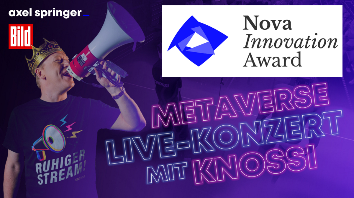axelspringer's tweet photo. Axel Springer und BILD erhalten Nova Innovation Award für Live-Konzert im Metaverse Club https://t.co/BD2j5a2FB6 https://t.co/F5qsfVHMv9