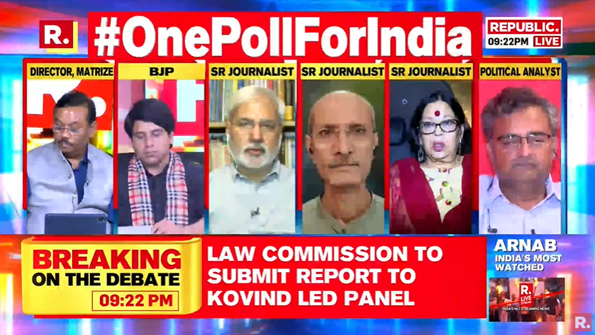 republic's tweet photo. #OnePollForIndia | It is an extraordinary and unusual step of asking MPs, including three central ministers, to fight Assembly elections. It is very unusual. It says about the situation there: Rahul Dev, Senior Journalist
Tune in and fire in your views with the hashtag - https://t.co/pX4x7ZUUW2
#OneNationOnePoll #OneNationOneElection #Elections #BJP #Congress #Opposition #India #NDA #LokSabha
