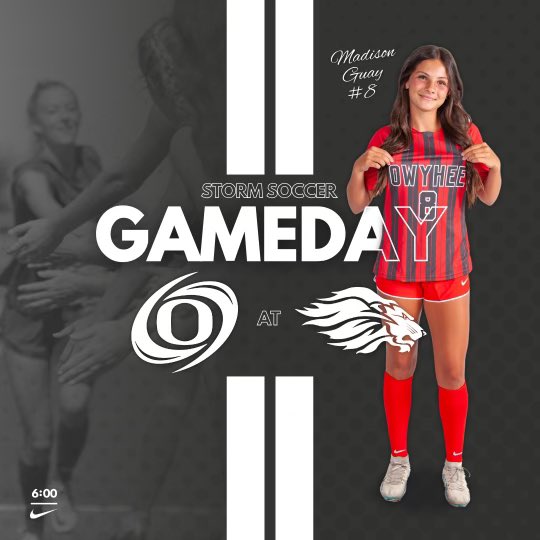 Owyhee Girls Soccer (@owyheegirlssocr) on Twitter photo ‼️ It’s GAMEDAY ‼️
🆚 <a href="/BorahFutbol/">Borah Girls Soccer</a>
📍Borah Soccer Field, 334 S Cole Rd., Boise
🗓 Tuesday, Sept. 26, 2023
⏰ 5:30 pm
🌤 74 degrees
🎟 Be there!!
🌪 #GoStorm ‼️ It’s GAMEDAY ‼️
🆚 <a href="/BorahFutbol/">Borah Girls Soccer</a>
📍Borah Soccer Field, 334 S Cole Rd., Boise
🗓 Tuesday, Sept. 26, 2023
⏰ 5:30 pm
🌤 74 degrees
🎟 Be there!!
🌪 #GoStorm