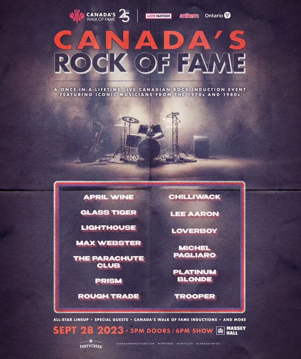 Honoured to be included in a reunion of DJ's &amp; VJ's at Thursday's concert to honour 13 of Canada's legendary bands at Massey Hall. I introduce April Wine &amp; I'm pretty excited to be in the company of <a href="/EricaEhm/">Erica Ehm</a> <a href="/SteveAnthony/">Steve Anthony</a> <a href="/alancross/">Alan Cross 🇨🇦</a> &amp; many others See you Thursday in Toronto!