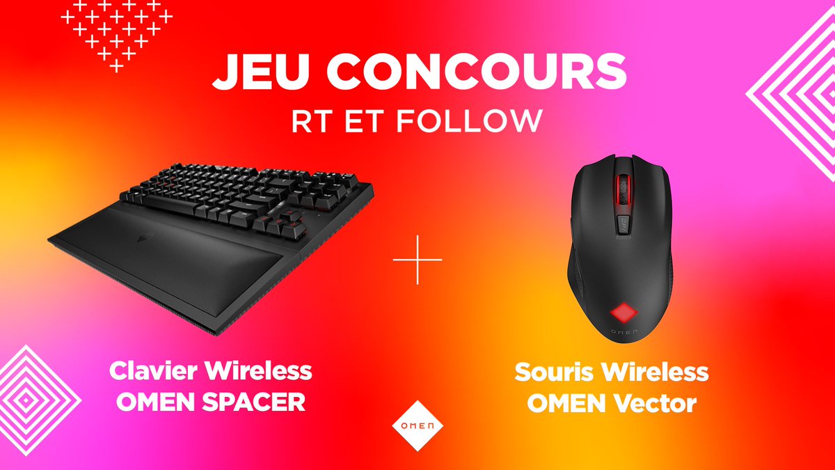 OMENbyHP_fr's tweet image. 🎁 JEU CONCOURS 🎁

⌨️ 1 clavier sans fil OMEN Spacer
🖱️ 1 souris sans fil OMEN Vector

Pour participer :
1️⃣ Follow @OMENbyHP_Fr
2️⃣ Retweet le Post

TAS du gagnant lundi matin