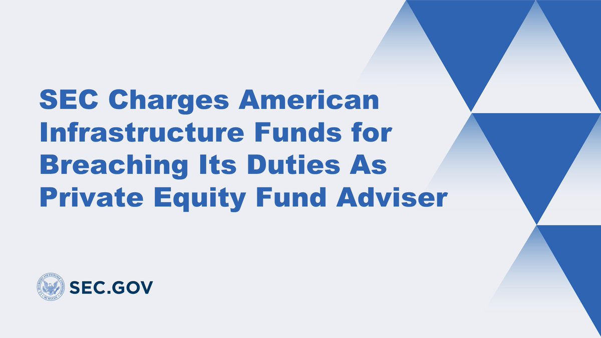 SEC charges PE fund adviser for acceleration of portfolio co monitoring fees, transferring a private fund asset from funds nearing end of term to new fund, & loaning money from one private fund to another advised by an affiliate. ow.ly/WZ2750POG3B