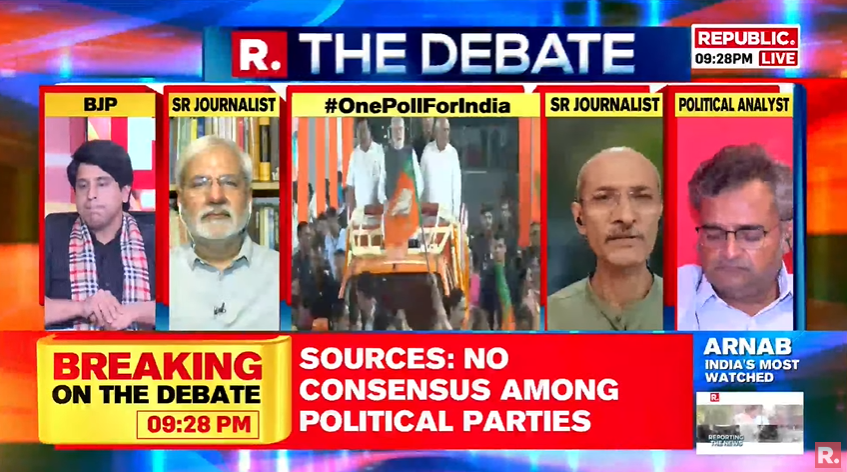 republic's tweet photo. #OnePollForIndia | Shivraj Singh Chouhan has his own challenges both within the party and as an administrator: KV Prasad, Senior Journalist
Tune in and fire in your views with the hashtag - https://t.co/pX4x7ZUn6u
#OneNationOnePoll #OneNationOneElection #Elections #BJP #Congress #Opposition #India #NDA #LokSabha