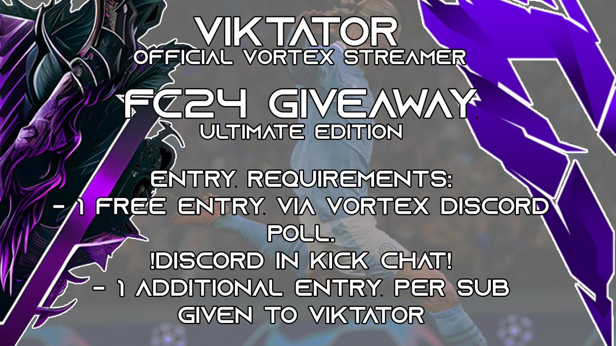 Team_VRTXGaming's tweet photo. FC24 Ultimate Edition FREE Giveaway!! 
(Saturday 30th September).

To enter, head to the VORTEX Gaming Discord:

https://t.co/3USfjZ7JLa

#FIFA24 #FC24 #fifagiveaway #freefifa #free #Giveaway #Giveaways https://t.co/0e0zKi8SxS