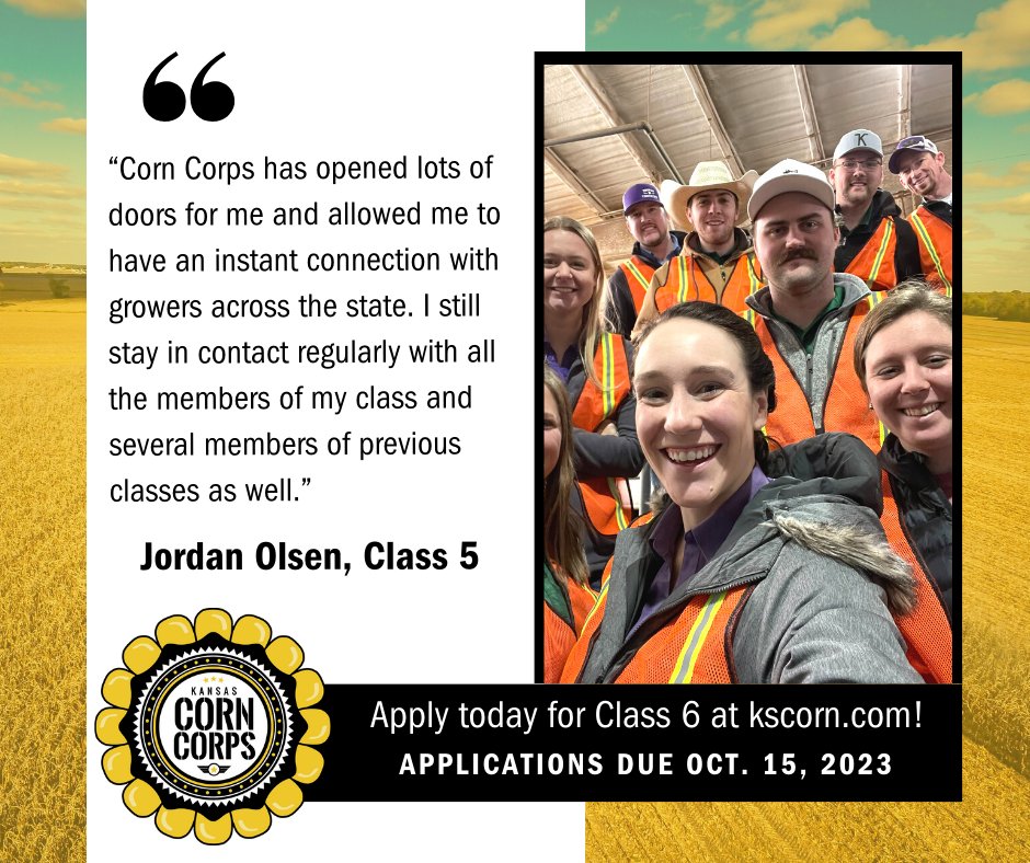 kscorn's tweet photo. The Kansas Corn Corps young farmer program is more than just a leadership class. Learn why at https://t.co/EWhbbBhw3f #kscorn #corncorps #farmers #leadership https://t.co/0usteMQzRd