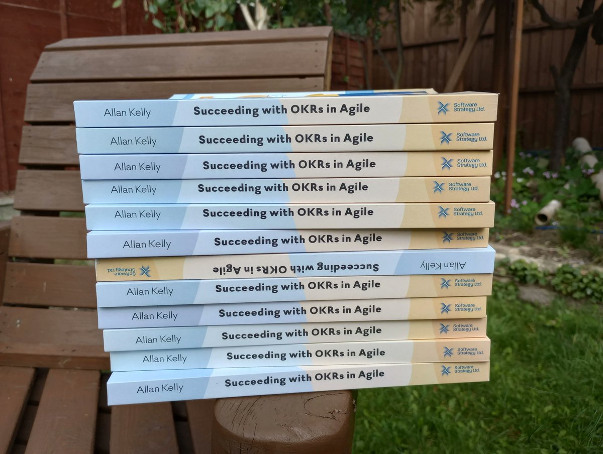 2nd edition of Succeeding with OKRs in Agile: it is only at this point (first 'big' print run) that it really feels done! Yippee! - 1st edition is my all time best seller so I've great hopes for 2e buff.ly/3RaR2kR