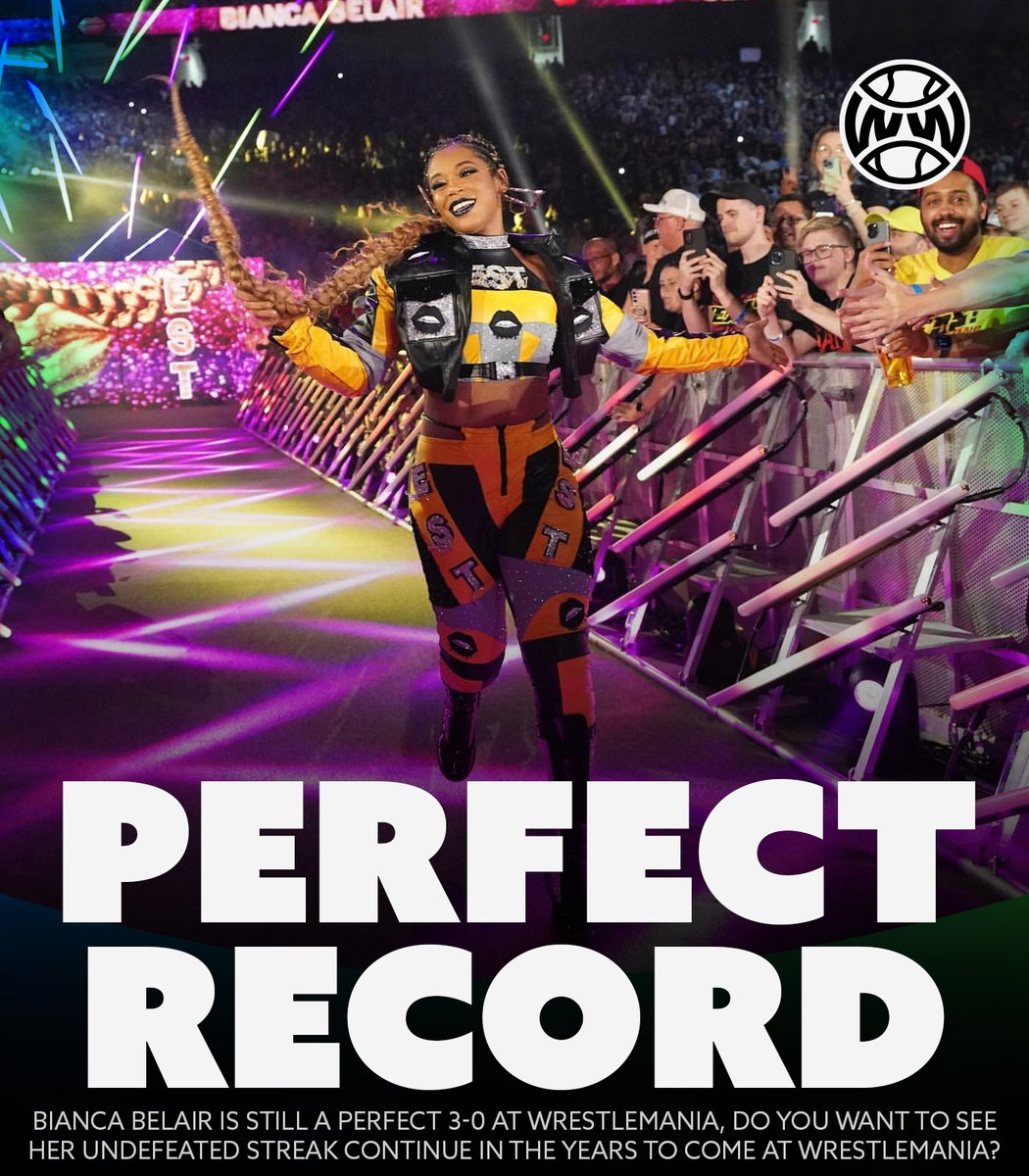 WrestlingWCC's tweet photo. Do you want to see Bianca Belair's undefeated Wrestlemania streak extend deep into the future? 💯 https://t.co/P3Va0T97f8