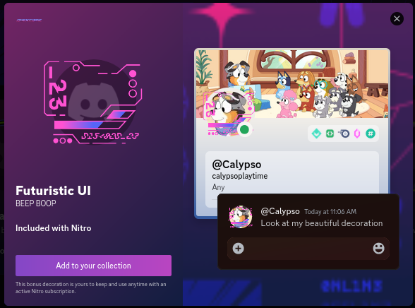 DiscordBetasES's tweet photo. Discord acaba de abrir la tienda de decoraciones de perfil actualmente al 5% de usuarios de Discord, por mientras es necesaria una suscripcion de Nitro activa, hay un total de 3 decoraciones gratuitas y 21 decoraciones de paga. https://t.co/5zdLQYx72B
