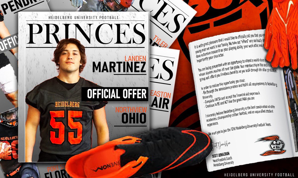 After a great visit and conversation, I am blessed to recieve my first offer from Heidelberg University!! 
<a href="/coachjasonlewis/">Jason Lewis</a> 
<a href="/Coach_Donaldson/">Scott Donaldson</a> 
<a href="/BergFootball/">Heidelberg Football</a>