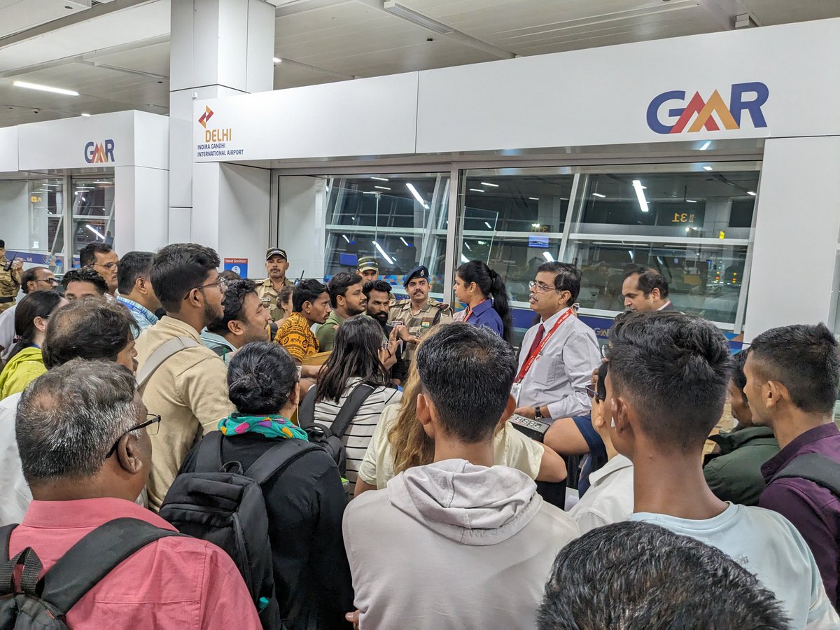 Sai_05's tweet photo. Passengers stuck with no answers! 
#mismanagement #disappointing 
#boycottairindia https://t.co/ixd8J8JOiS