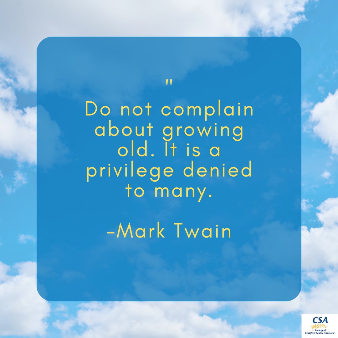 SocietyCSA's tweet image. Aging is a privilege! #Aging #growingold