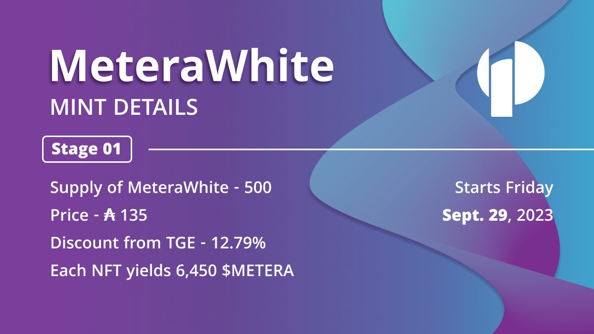 ADAStreetBets's tweet photo. 🚨MeteraWhite Giveaway! 🚨 

Together with @MeteraProtocol , we are giving away 3 MeteraWhite Nft's that will give allocation to their release of $METERA!  

To enter:
1. Follow @MeteraProtocol and @ADAStreetBets 
2. Like and repost  
3. Tag 3 friends https://t.co/t35gUzSYxH