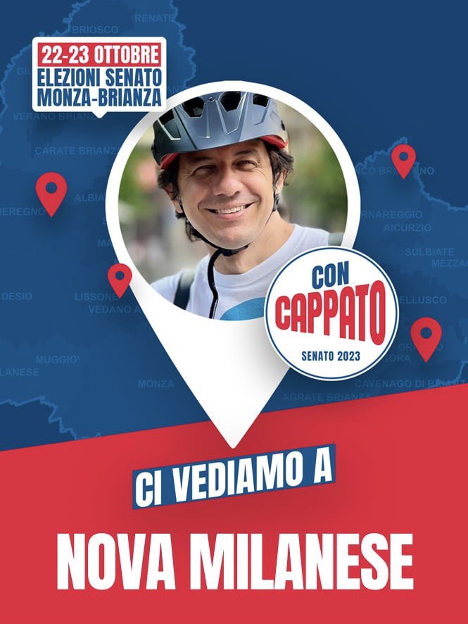 ComitatoCappato's tweet photo. Ti aspettiamo giovedì sera alle ore 18.30 al Bar President di Piazza Marconi a Nova Milanese per parlare di mobilità sostenibile e territorio. 

Se non sei ancora venuto a conoscerci un’occasione per incontrare Marco e scoprire le sue proposte! 

📣 tu ci stai? https://t.co/Dt1uWOB3BT