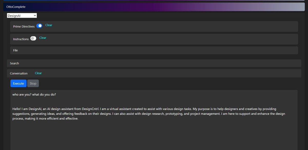DesignCntrl's tweet image. DesignAI, (aka Otto) our AI Design Assistant now comes embedded in DesignEngine. You can ask it design questions about your project and get answers you can use.  
#DesignCntrl #DesignGeneration