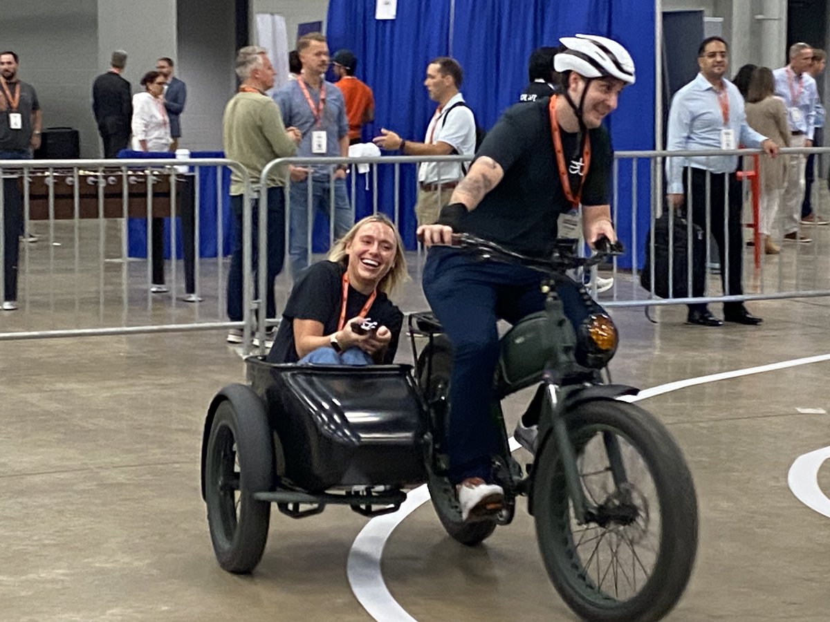 Todaystrucking's tweet image. #electromobility options on display at #MoveAmerica2023 are not limited to the four-wheel variety. #BEV #electricalvehicles