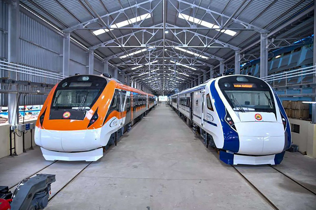 Indias_Alpha's tweet photo. As PM Modi inaugurates nine Vande Bharat Express Trains, we could not stop ourselves from diving into what it means for India's Economy. Let us start from the beginning #VandeBharatExpress https://t.co/oJQjJQB5zX
