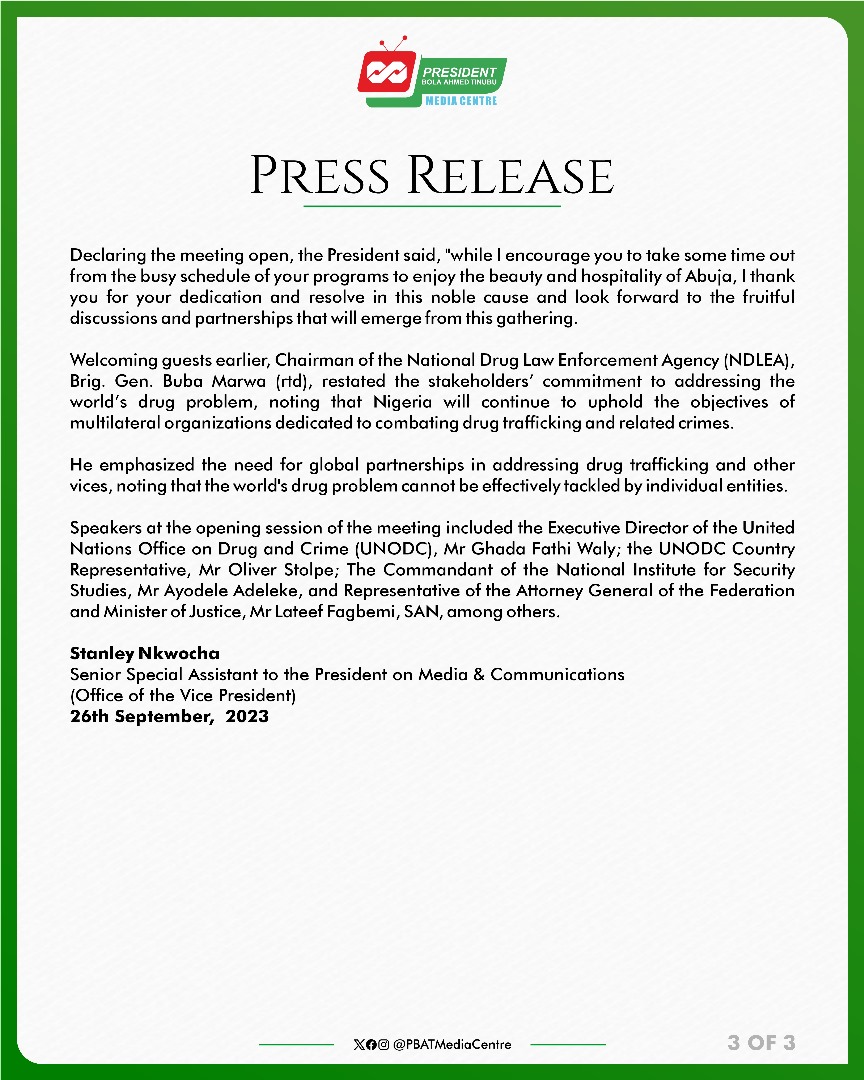 AdekunleAbolaj1's tweet image. We need to dismantle the criminal enterprise that threaten our future as Africans through illicit drugs transmission.  - President,  Bola Tinubu charged NDLEA and anti-nacortic chiefs today in Abuja. 

#Villatoday