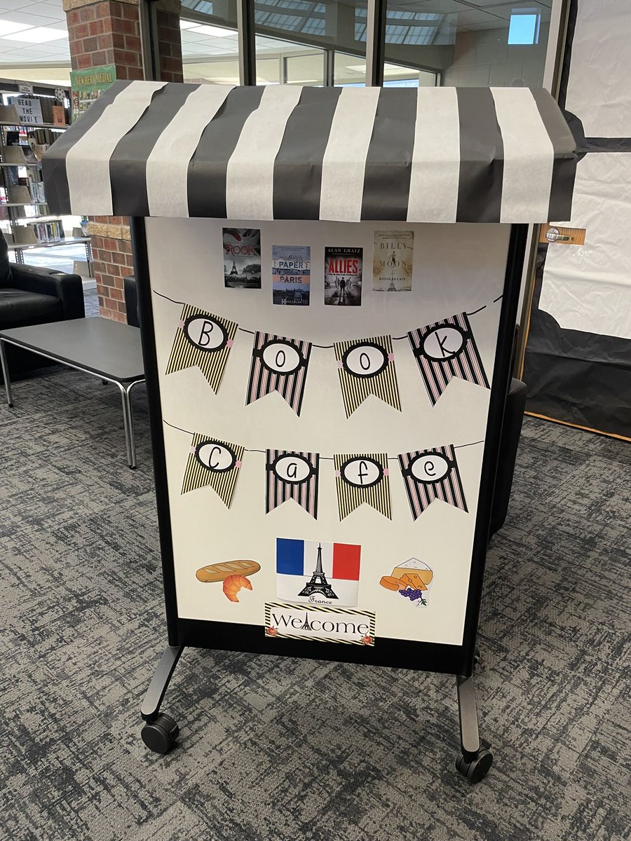 achs_library's tweet image. French classes tasted French food and reviewed books with France as a setting at the French Book Cafe.