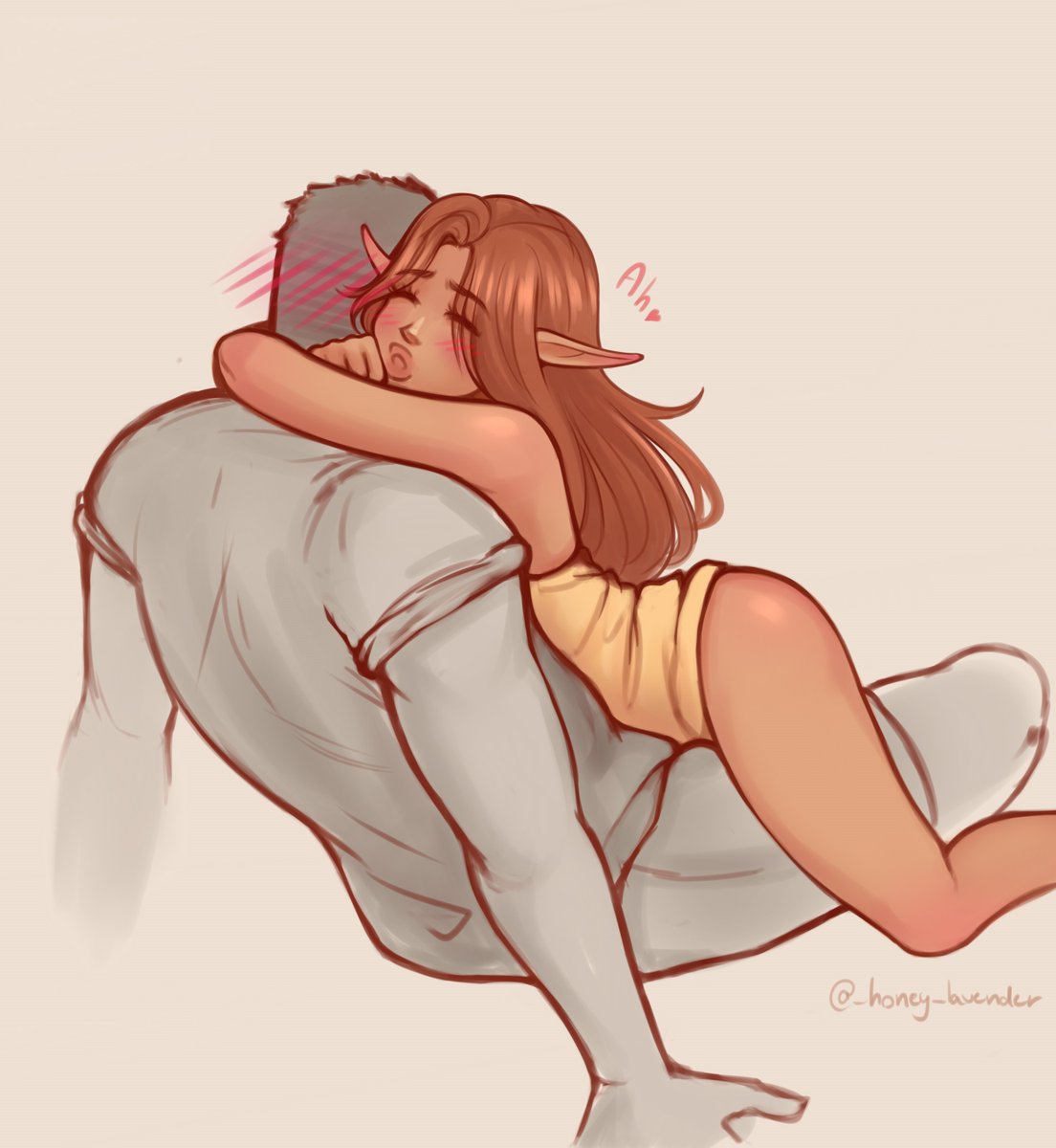 Honey fell asleep, but 🍆something🍆 woke her up. 😴💛 
I have some really cute pics of my OC Honey for this Halloween season!! 🎃 Actually, I want to make it a game for you, so stay tuned next week! 😚