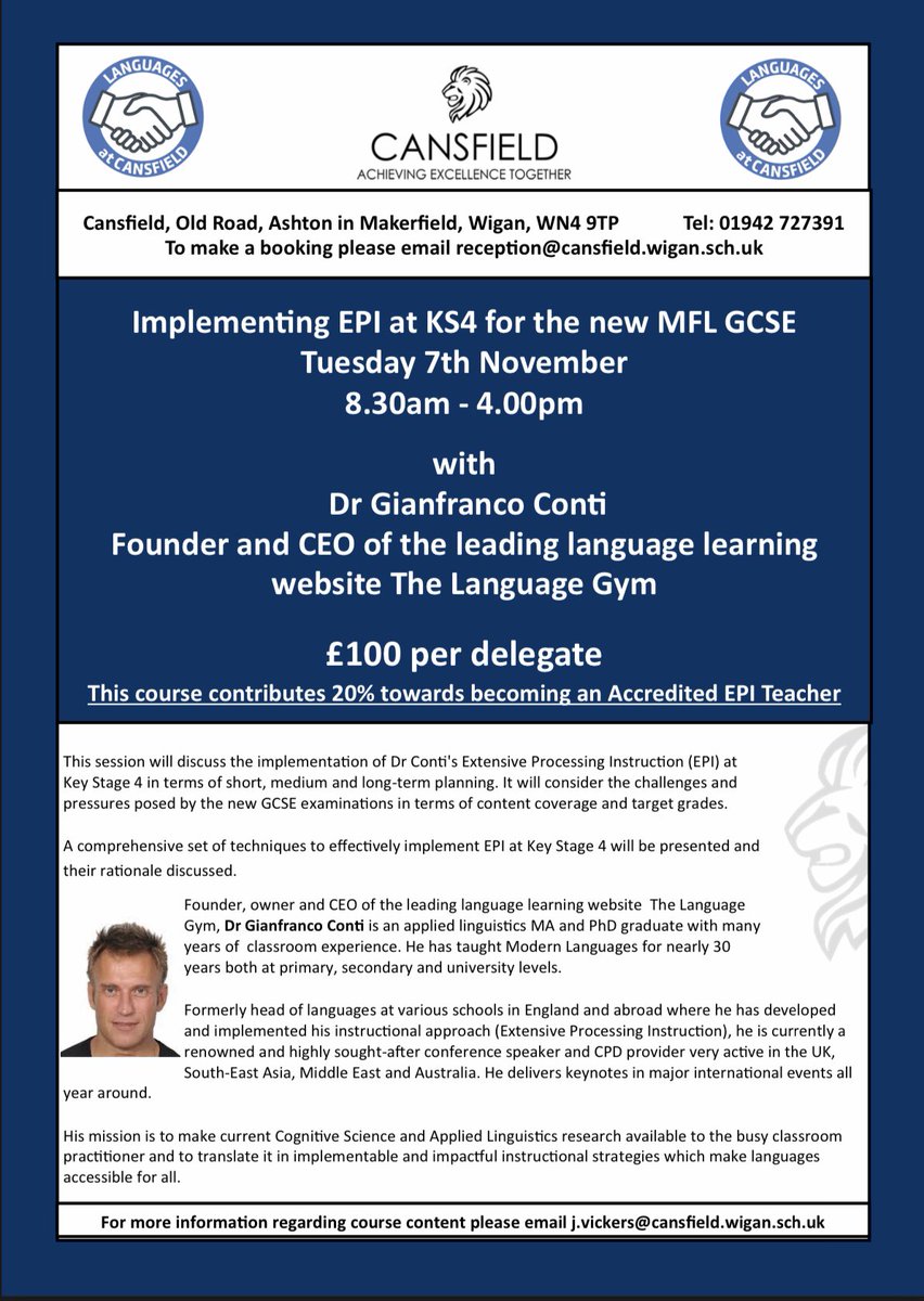 We are so excited to be hosting the event below presented by @gianfrancocont9 at @Cansfield1. Please contact us ASAP to book!