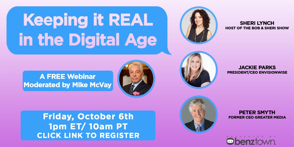 Looking to up your station's digital game and engage with listeners?
Join our FREE Keeping it Real in the Digital Age webinar for strategies to navigate ever-changing ways to stay in touch, from social media to texting to community events!

Register now: benztown.typeform.com/to/tMgbDHza