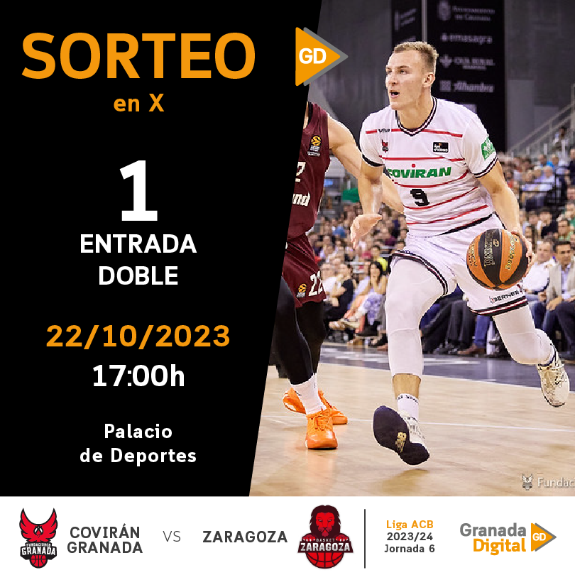 🏀#SorteoGD | ¿Quieres asistir al partido entre
<a href="/FundacionCBG/">Fundación CB Granada</a> y <a href="/CasademontZGZ/">Casademont Zaragoza</a>? 

Sorteamos una entrada doble👇
🔁Dale RT a la publicación
🧑‍🤝‍🧑Menciona con quién irías 
📲Sigue a <a href="/granadadigital/">GranadaDigital</a>

Los ganadores se conocerán el jueves 19 de octubre ¡Suerte!