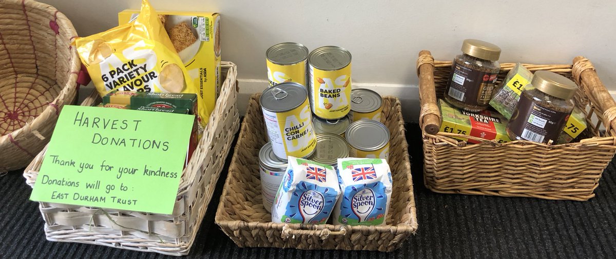 We are collecting food donations to talk to the children about harvest time. All  donations will be given to East Durham Trust FEED project. 🥫🌈