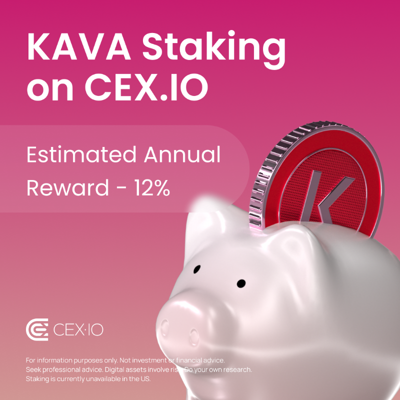 cex_io's tweet photo. ⚡️Are you looking for a simple and straightforward way to earn additional KAVA?

🔥Check #KAVA Staking on CEX·IO 👉 https://t.co/t7O7fPp9zq

❗️Staking is currently unavailable for the U.S.

#CEXIO #ExchangePlus #CryptoCurrency @KAVA_CHAIN