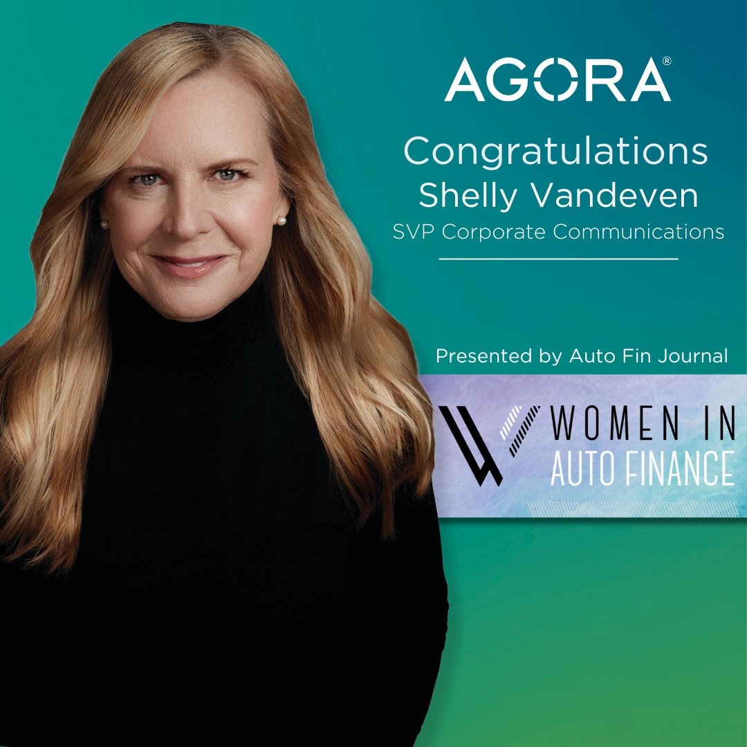 Shelly Vandeven, Senior Vice President of Corporate Communications at Agora Data, has been recognized in the 2023 Women In Auto Finance list published by Auto Fin Journal. This recognition is a testament to her exceptional accomplishments and dedication to the auto finance