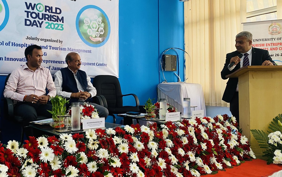 jkstartups's tweet photo. SHTM &amp; IIEDC Jammu University organised a 2 day Tourism Conclave to celebrate the world tourism day focussed on Tourism entreprenurship. Dir Tourism Jammu officers, Academicians, Entrepreneurs shared their views on  challanges &amp; opportunities in tourism in J&amp;K. https://t.co/NPf5Um9RTw