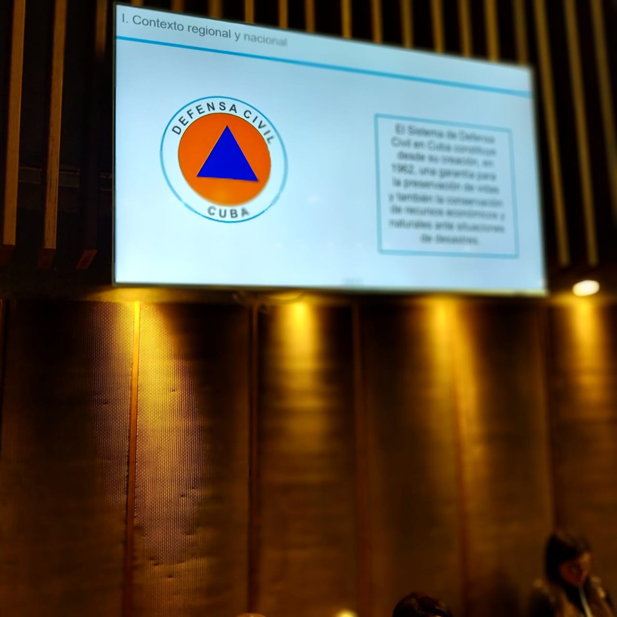 JuanaM_Pantoja's tweet photo. En representación de @CubaONEI🇨🇺, presento en el tema de debate sobre el fortalecimiento de las estadísticas ambientales, de cambio climático y de desastres en #ALyC, la experiencia de #Cuba🇨🇺 en la integración de la información estadística ante estos desastres que nos azotan. https://t.co/MAGxexJHD3