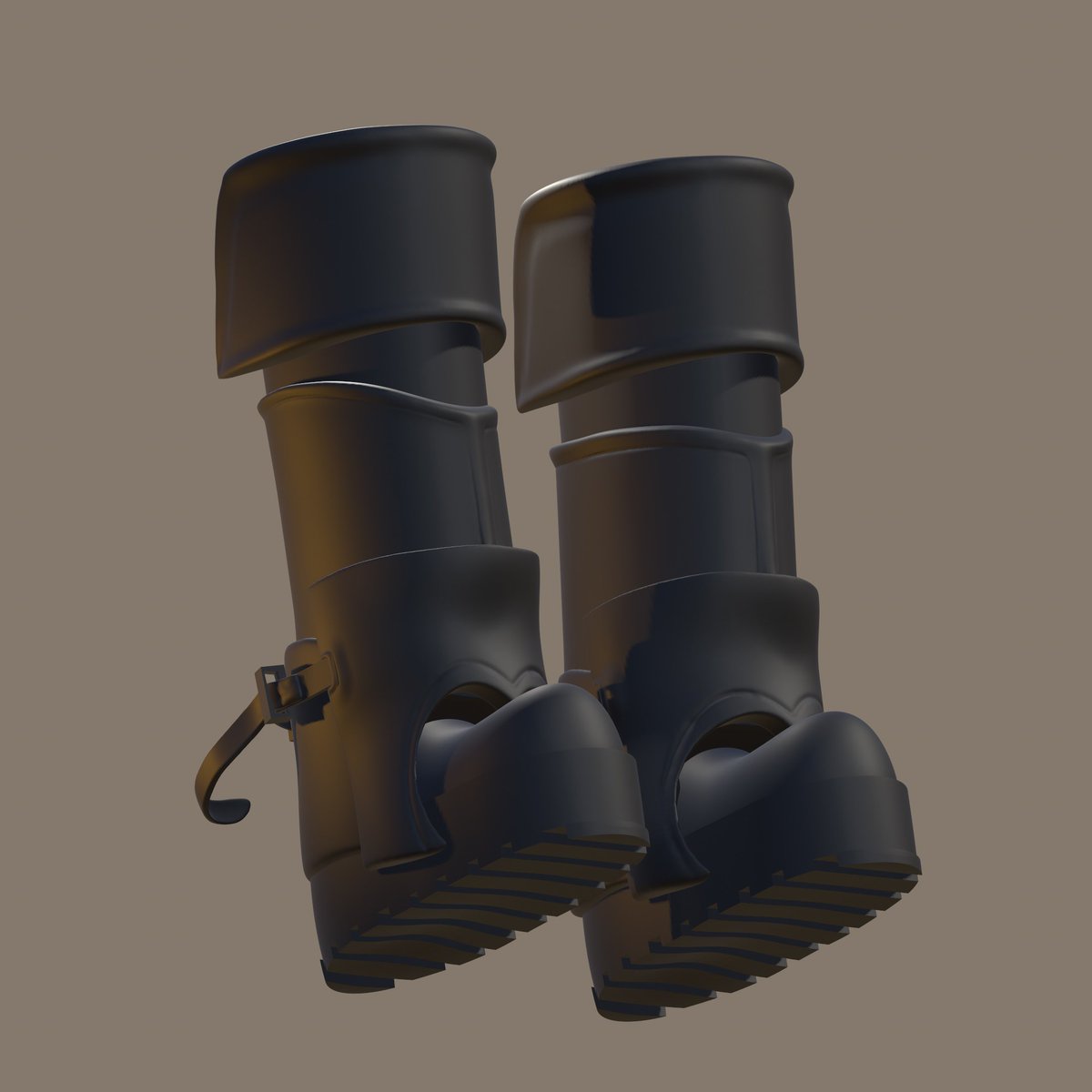 Tomruletheworld's tweet photo. I made some chonky boots today. Just something quickies for breakfast. 
Done in Nomad Sculpt.

#3D #modeling #shoes #Nomad #asset #study https://t.co/rOFj5fOKBU