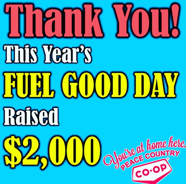 🤗 THANK YOU for making another FUEL GOOD DAY a SUCCESS!
$2,000 was RAISED for the PEACE RIVER AIR CADETS.