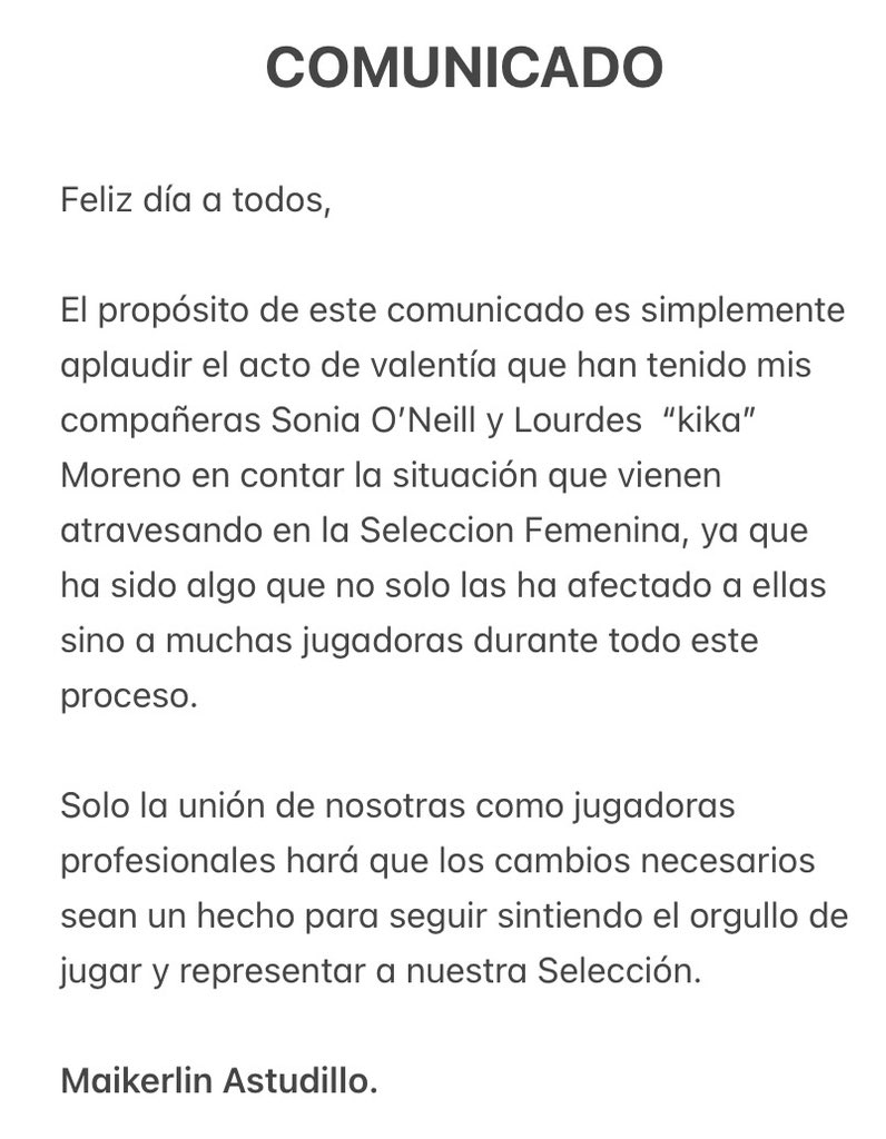 MaykeAstudillo's tweet photo. COMUNICADO! 
@SoniaONeill_ @lakika_moreno 👏🏻👏🏻 https://t.co/QkdWDcDvm5