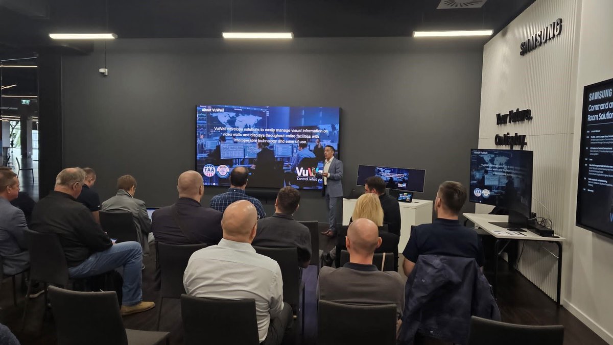 VuWall's tweet image. Fantastic day at the Samsung Electronics Command and Control Room Solutions Day in Riga, Latvia. Huge thank you to the Samsung team for having us there! Our collaboration has been exceptional. #partnershipsmatter #controlroomsolutions #videowallsolution #avoip #commandcontrol