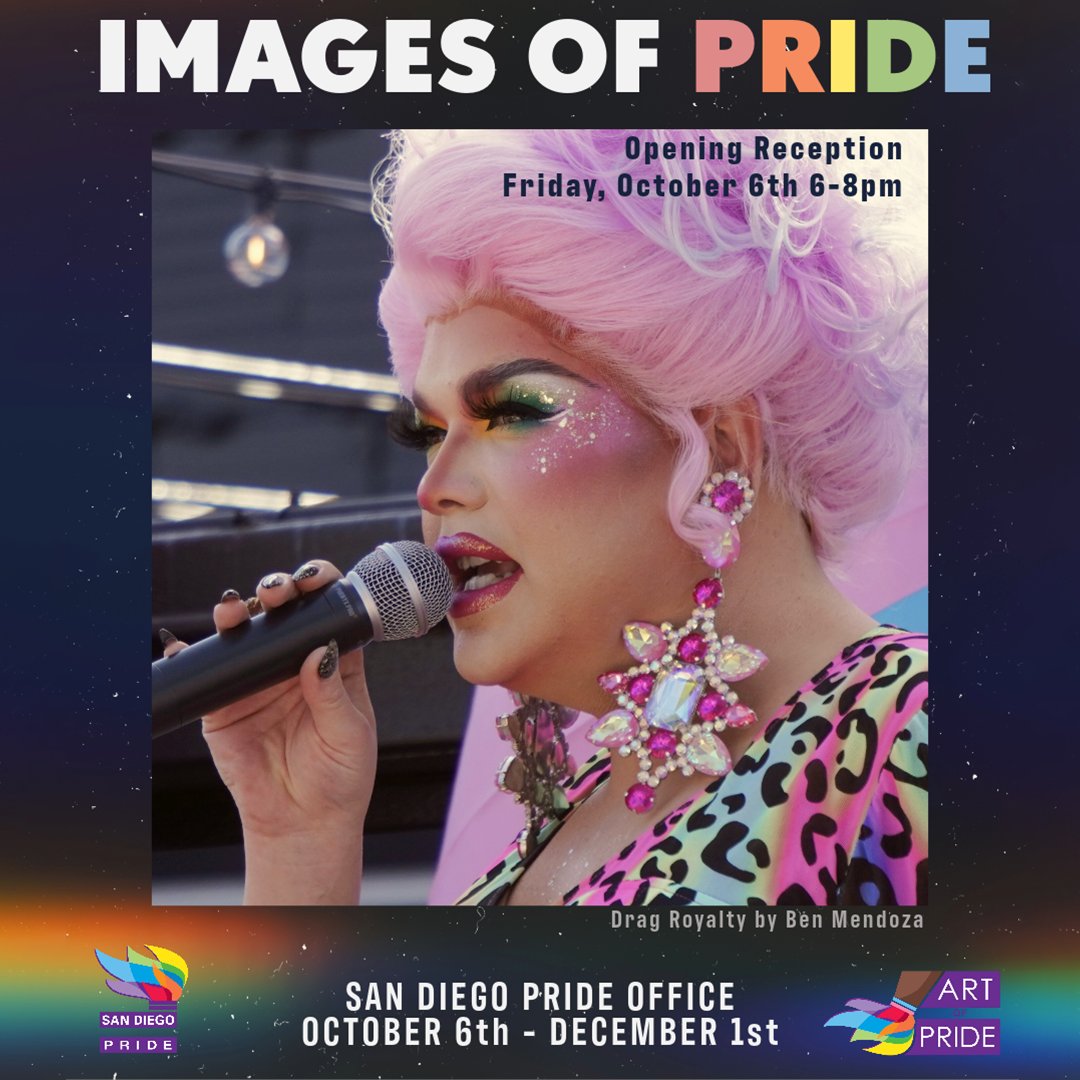 SanDiegoPride's tweet image. Each year, Art of Pride hosts the Images of Pride Exhibit; a photography exhibition that reflects the diversity, community, and emotion of the San Diego Pride Festival, Parade, Rally, and other pride events and celebrations.

RSVP &amp;gt;&amp;gt; sdpride.org/event/images-o…