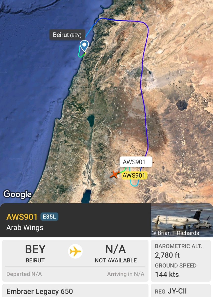 LebanonJets's tweet photo. #JYCII of ArabWings Company arrived into #Beirut from #Amman (ADJ/Marka) short turn around and back to base https://t.co/KbxNfzeykr