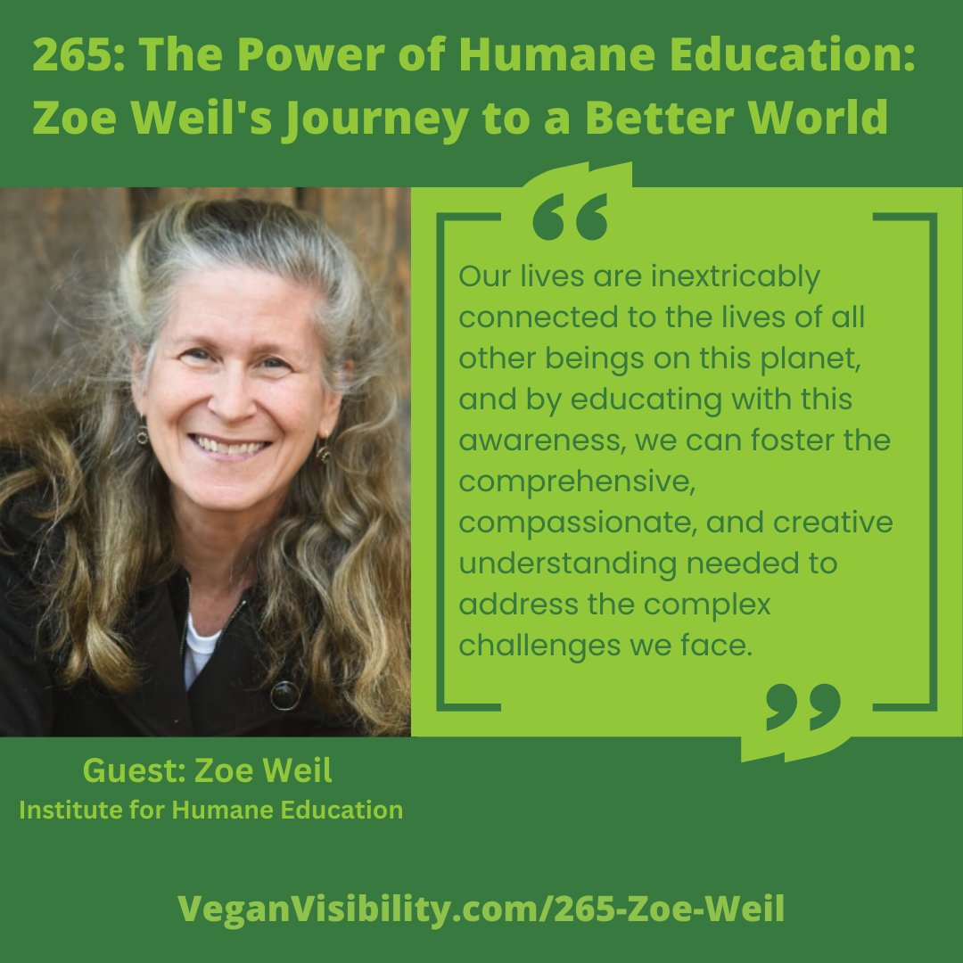 Fascinating conversation with @ZoeWeil veganvisibility.com/265-zoe-weil/

#vegan #animalcompassion #humaneeducation