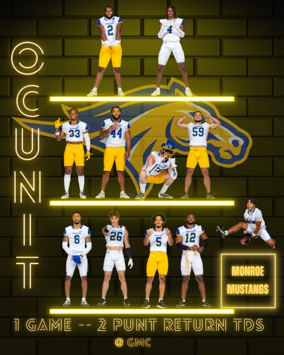 Kyle Levere (Coach K) (@coachk_oc) on Twitter photo Huge Shoutout to our OC Unit. 2 TDs in a single game is a huge accomplishment for everyone on the unit. Great effort from all of these guys this past week. <a href="/mjcmustangs/">Monroe Mustangs FB</a> Huge Shoutout to our OC Unit. 2 TDs in a single game is a huge accomplishment for everyone on the unit. Great effort from all of these guys this past week. <a href="/mjcmustangs/">Monroe Mustangs FB</a>