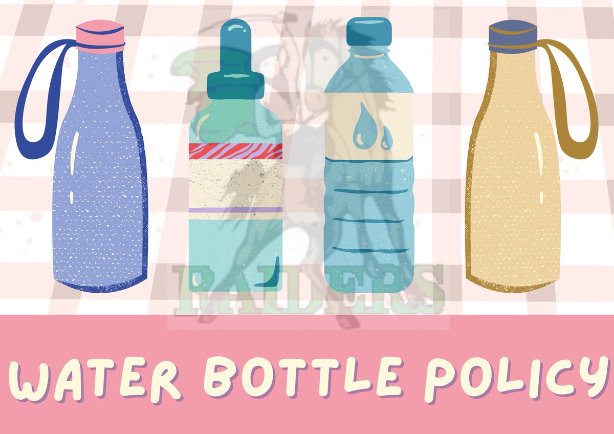 The water bottle policy is that students are not allowed to have water bottles in the classroom with exceptions for those students who have a medical exemption.
Click image description for further details.