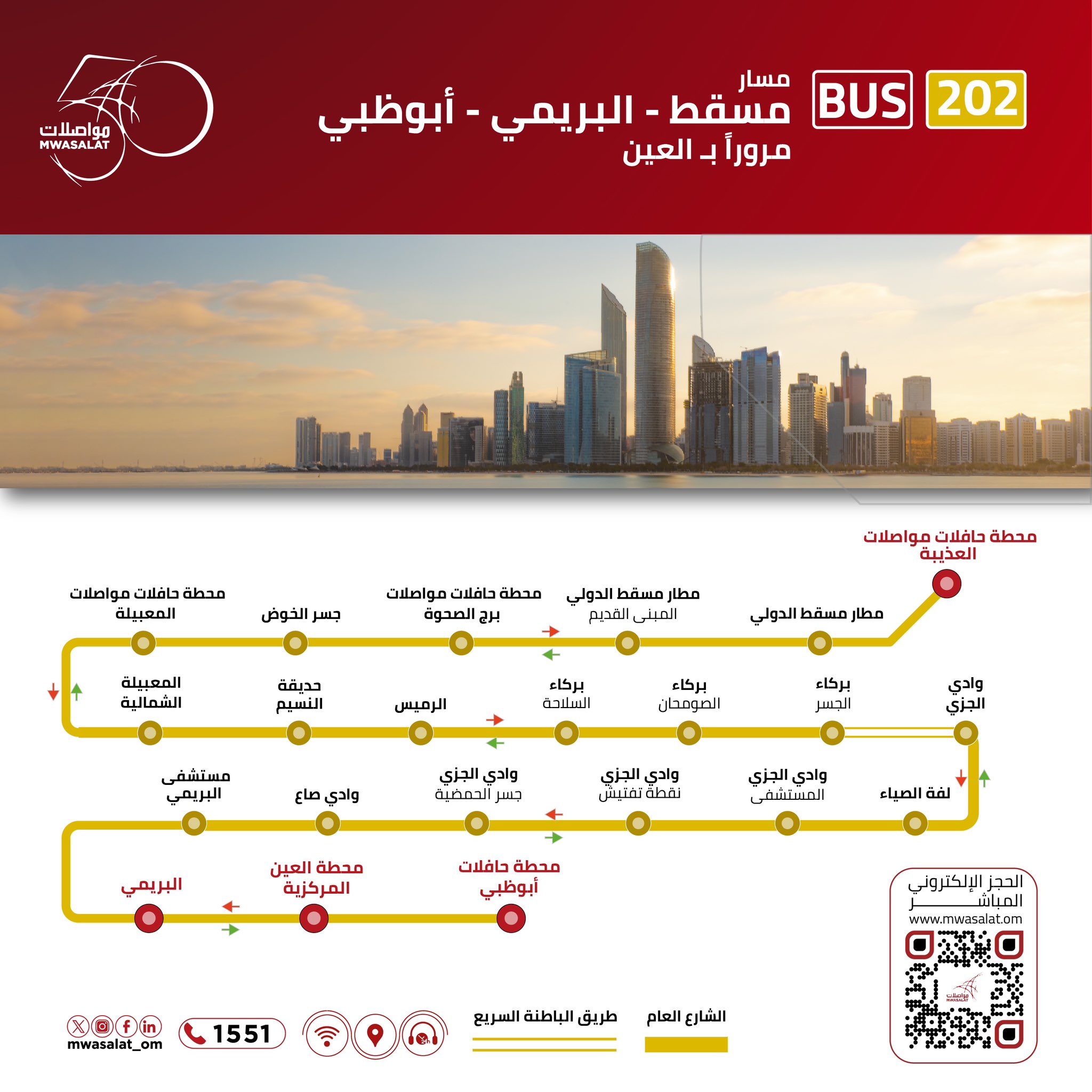 Muscat Bus Route 202 (Al Buraimi - Abu Dhabi Via Al Ain)