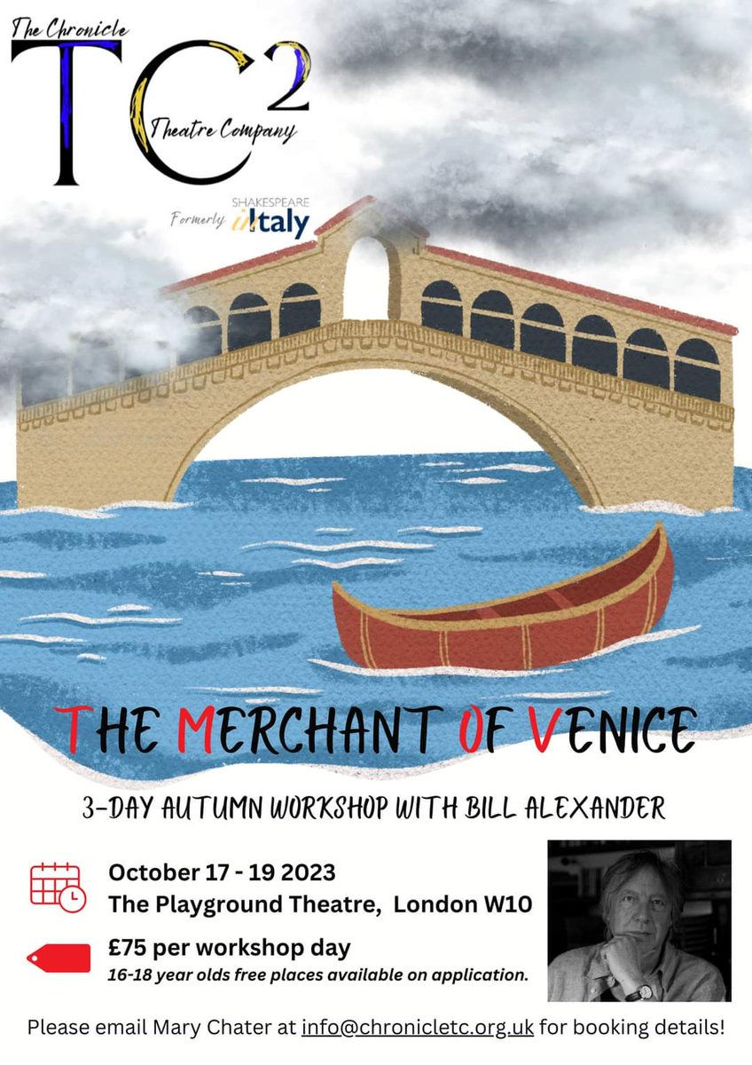 Highly recommend taking this opportunity if you want to get stuck into Shakespeare. @Shakespeare_IT presents 3-day Autumn workshop with the brilliant Bill Alexander. Don't miss it!