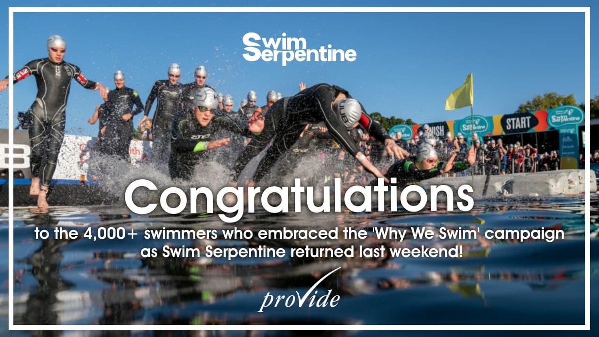 Just over a week ago over 4,000 swimmers made the most of some stunning weather as part of Swim Serpentine in Hyde Park. #TeamProvide loved supporting this event on its triumphant return - congratulations to everyone and thanks to our teams for their hard work! 👏🥵